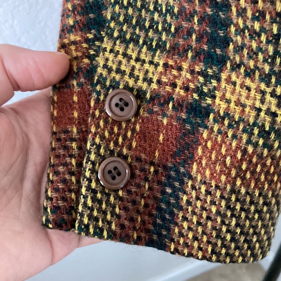 Vintage 1990’s Wool Blend Oversized Tartan Blazer & Skirt Size S - Picture 6 of 15